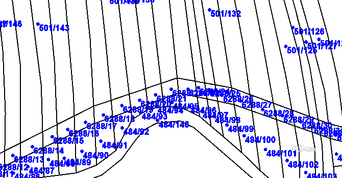 Parcela st. 6288/22 v KÚ Šumice u Uherského Brodu, Katastrální mapa