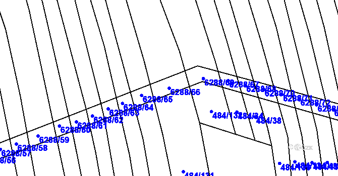 Parcela st. 6288/66 v KÚ Šumice u Uherského Brodu, Katastrální mapa