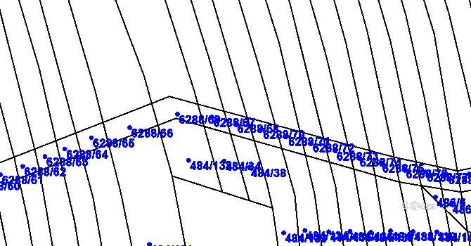 Parcela st. 6288/68 v KÚ Šumice u Uherského Brodu, Katastrální mapa