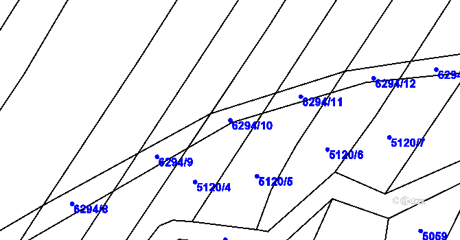 Parcela st. 6294/10 v KÚ Šumice u Uherského Brodu, Katastrální mapa