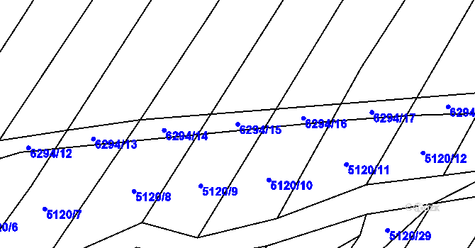 Parcela st. 6294/15 v KÚ Šumice u Uherského Brodu, Katastrální mapa