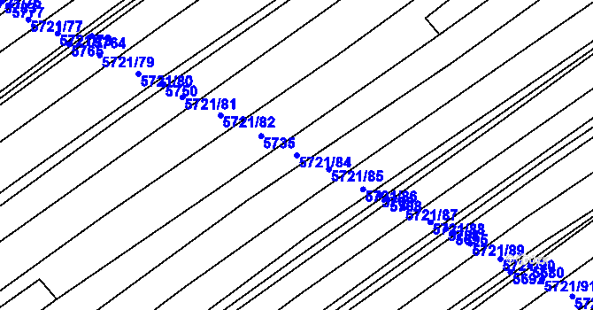 Parcela st. 5721/84 v KÚ Šumice u Uherského Brodu, Katastrální mapa