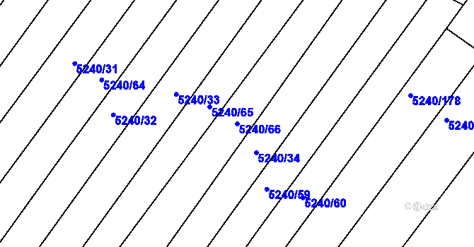 Parcela st. 5240/66 v KÚ Šumice u Uherského Brodu, Katastrální mapa
