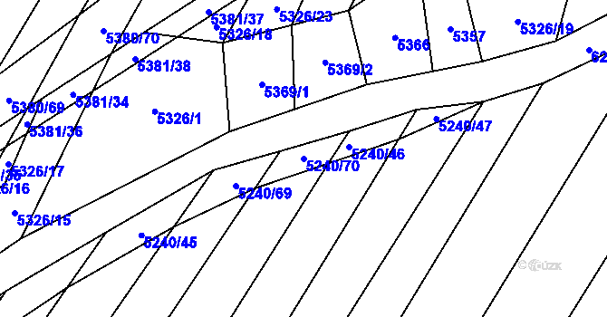 Parcela st. 5240/70 v KÚ Šumice u Uherského Brodu, Katastrální mapa