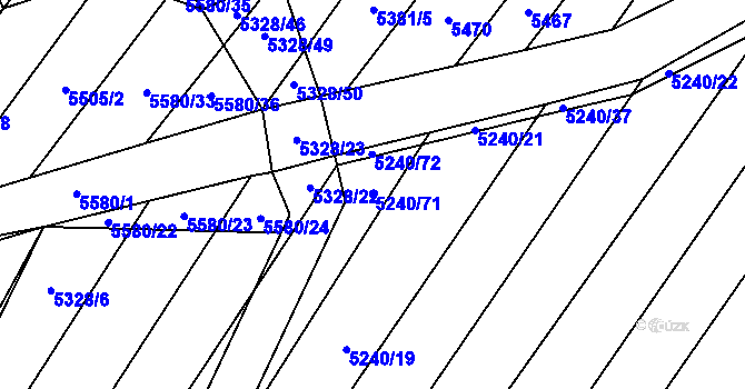 Parcela st. 5240/71 v KÚ Šumice u Uherského Brodu, Katastrální mapa