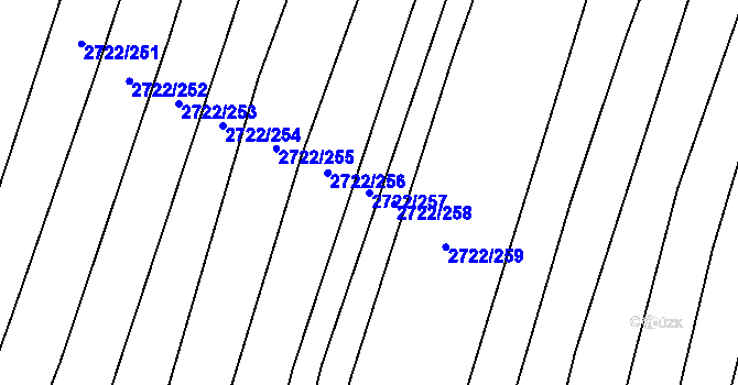 Parcela st. 2722/257 v KÚ Šumice u Uherského Brodu, Katastrální mapa