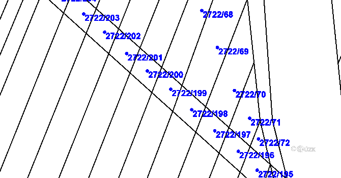 Parcela st. 2722/199 v KÚ Šumice u Uherského Brodu, Katastrální mapa