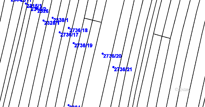 Parcela st. 2736/20 v KÚ Šumice u Uherského Brodu, Katastrální mapa
