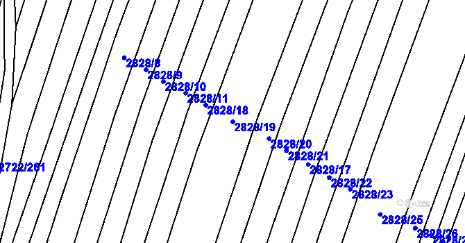 Parcela st. 2828/19 v KÚ Šumice u Uherského Brodu, Katastrální mapa