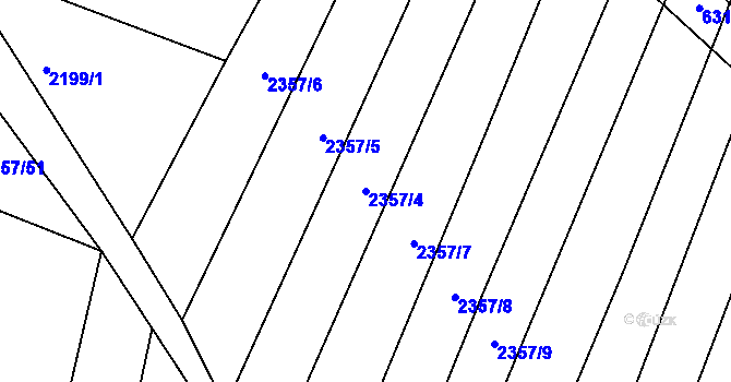 Parcela st. 2357/4 v KÚ Šumice u Uherského Brodu, Katastrální mapa