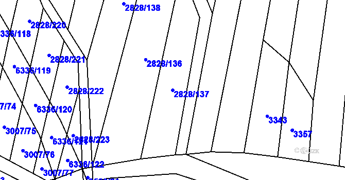 Parcela st. 2828/137 v KÚ Šumice u Uherského Brodu, Katastrální mapa
