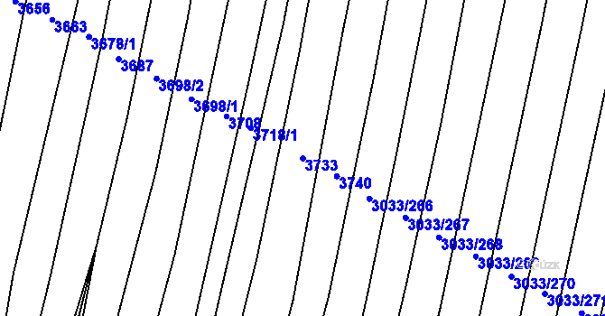 Parcela st. 3733 v KÚ Šumice u Uherského Brodu, Katastrální mapa