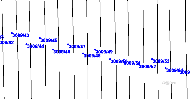 Parcela st. 3009/49 v KÚ Šumice u Uherského Brodu, Katastrální mapa