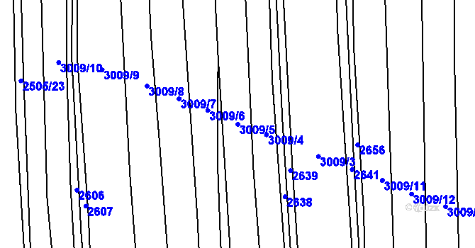 Parcela st. 3009/5 v KÚ Šumice u Uherského Brodu, Katastrální mapa