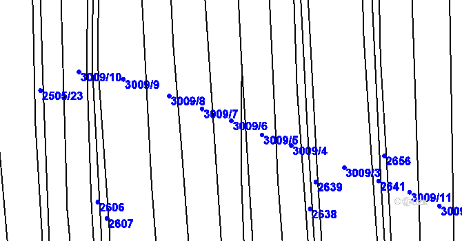 Parcela st. 3009/6 v KÚ Šumice u Uherského Brodu, Katastrální mapa