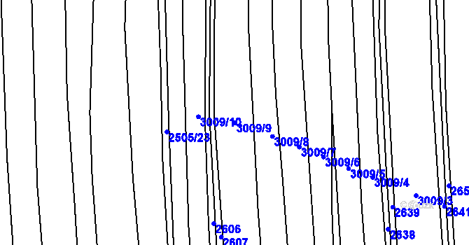 Parcela st. 3009/9 v KÚ Šumice u Uherského Brodu, Katastrální mapa