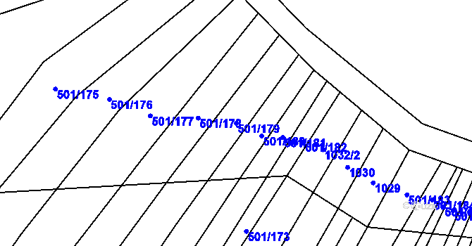 Parcela st. 501/179 v KÚ Šumice u Uherského Brodu, Katastrální mapa