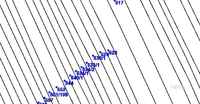 Parcela st. 524 v KÚ Šumice u Uherského Brodu, Katastrální mapa