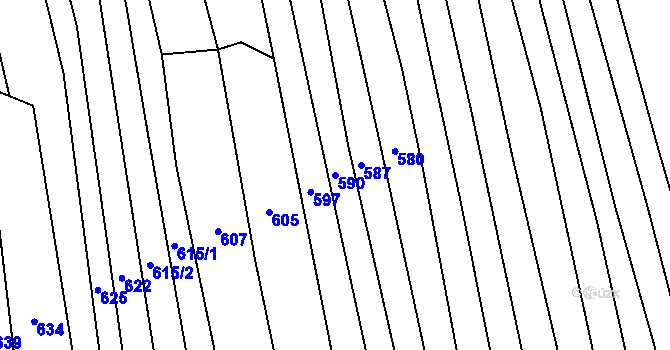 Parcela st. 590 v KÚ Šumice u Uherského Brodu, Katastrální mapa