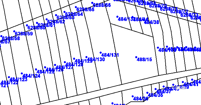 Parcela st. 484/131 v KÚ Šumice u Uherského Brodu, Katastrální mapa