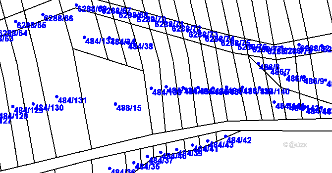 Parcela st. 484/134 v KÚ Šumice u Uherského Brodu, Katastrální mapa