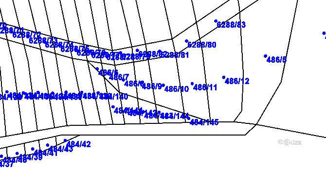 Parcela st. 486/10 v KÚ Šumice u Uherského Brodu, Katastrální mapa