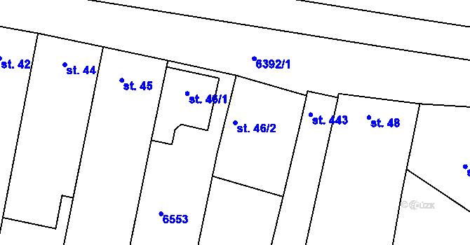Parcela st. 46/2 v KÚ Šumice u Uherského Brodu, Katastrální mapa