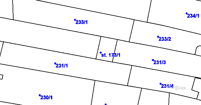 Parcela st. 173/1 v KÚ Šumice u Uherského Brodu, Katastrální mapa