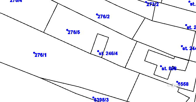 Parcela st. 246/4 v KÚ Šumice u Uherského Brodu, Katastrální mapa
