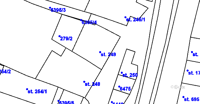 Parcela st. 249 v KÚ Šumice u Uherského Brodu, Katastrální mapa