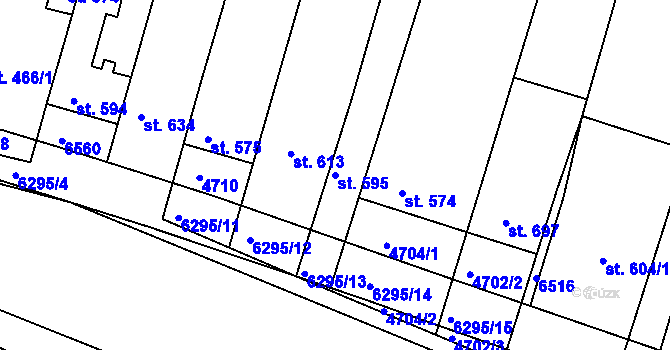 Parcela st. 595 v KÚ Šumice u Uherského Brodu, Katastrální mapa