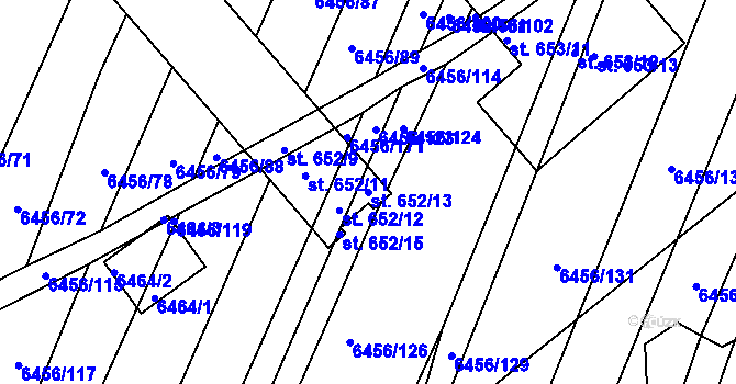 Parcela st. 652/13 v KÚ Šumice u Uherského Brodu, Katastrální mapa