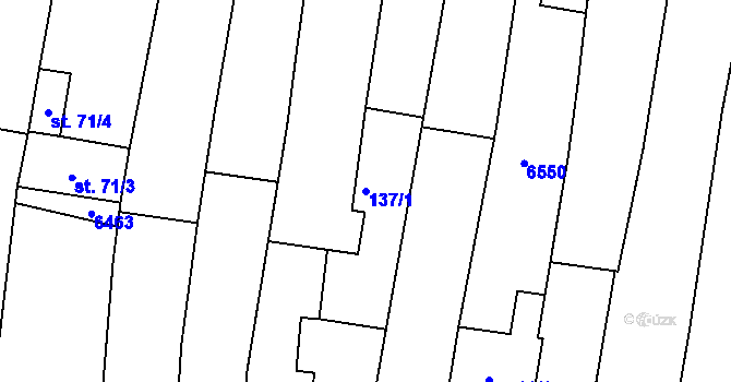 Parcela st. 137/1 v KÚ Šumice u Uherského Brodu, Katastrální mapa