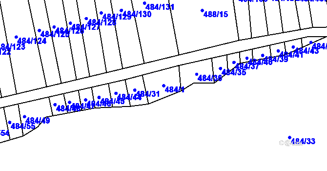 Parcela st. 484/1 v KÚ Šumice u Uherského Brodu, Katastrální mapa