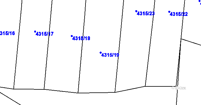 Parcela st. 4315/19 v KÚ Šumice u Uherského Brodu, Katastrální mapa