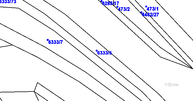 Parcela st. 6333/5 v KÚ Šumice u Uherského Brodu, Katastrální mapa