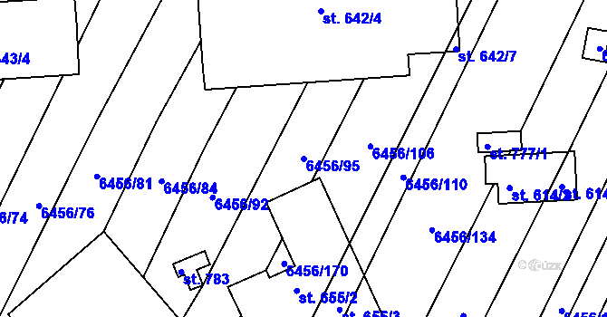 Parcela st. 6456/95 v KÚ Šumice u Uherského Brodu, Katastrální mapa