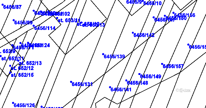Parcela st. 6456/139 v KÚ Šumice u Uherského Brodu, Katastrální mapa