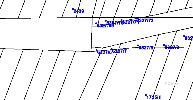Parcela st. 6327/6 v KÚ Šumice u Uherského Brodu, Katastrální mapa