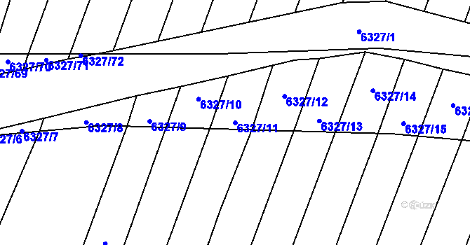 Parcela st. 6327/11 v KÚ Šumice u Uherského Brodu, Katastrální mapa