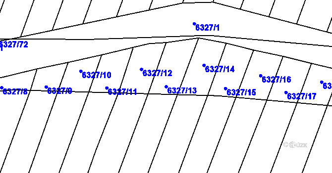 Parcela st. 6327/13 v KÚ Šumice u Uherského Brodu, Katastrální mapa