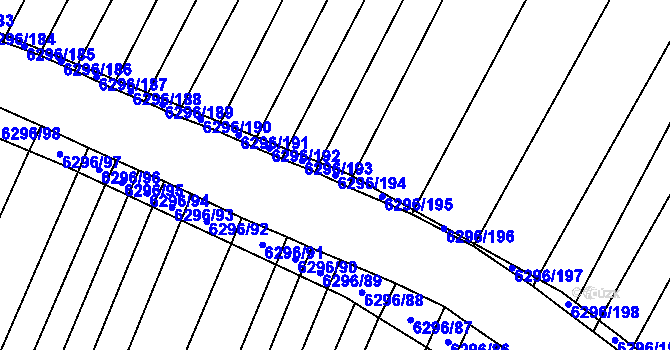Parcela st. 6296/194 v KÚ Šumice u Uherského Brodu, Katastrální mapa