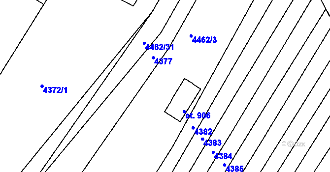 Parcela st. 4462/3 v KÚ Šumice u Uherského Brodu, Katastrální mapa