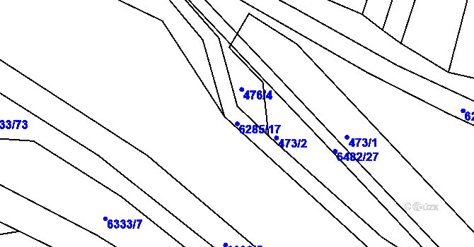 Parcela st. 6285/17 v KÚ Šumice u Uherského Brodu, Katastrální mapa