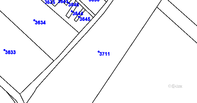 Parcela st. 3711 v KÚ Šumice, Katastrální mapa