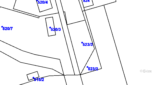 Parcela st. 523/3 v KÚ Šumná, Katastrální mapa