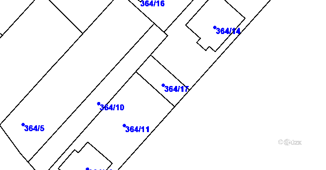 Parcela st. 364/17 v KÚ Šumná, Katastrální mapa