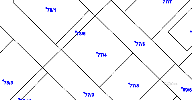 Parcela st. 77/4 v KÚ Šumná, Katastrální mapa