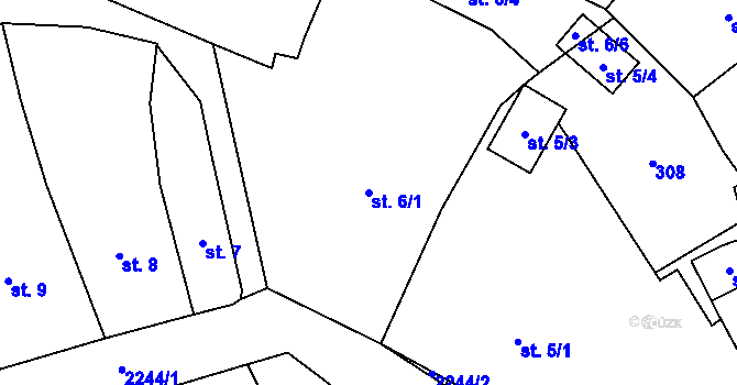 Parcela st. 6/1 v KÚ Šumperk, Katastrální mapa