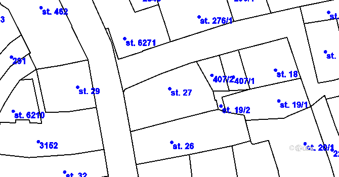 Parcela st. 27 v KÚ Šumperk, Katastrální mapa